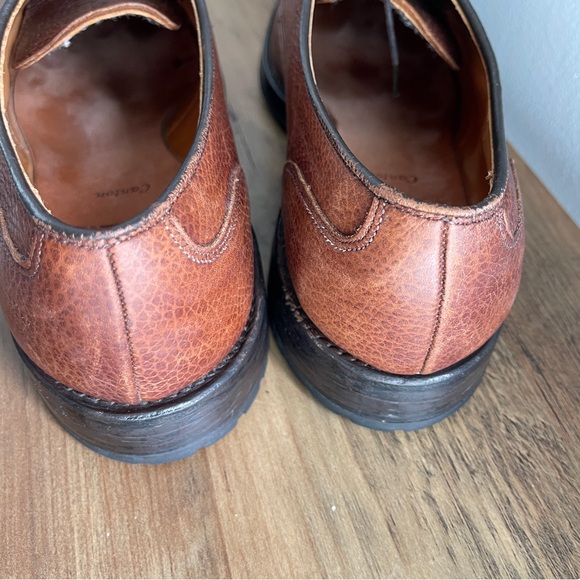 Allen Edmonds Canton Tan Pebble Oxfords USA Mens 9.5 D - Picture 11 of 13